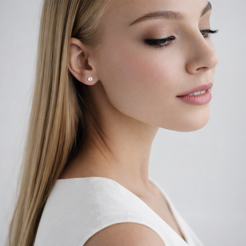 Sidabriniai auskarai su natūraliais perlais