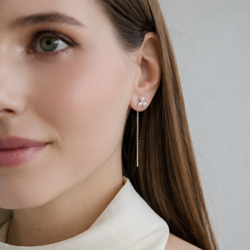 Sidabriniai auskarai su perlais