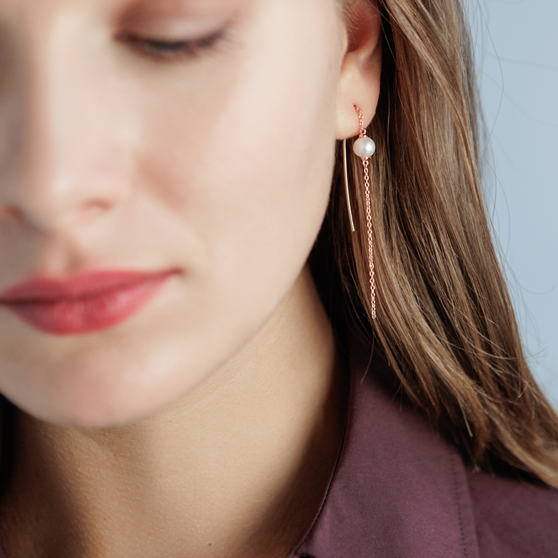 Paauksuoti sidabriniai auskarai su perlais