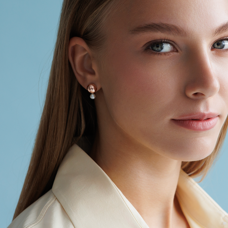 Paauksuoti sidabriniai auskarai su perlais