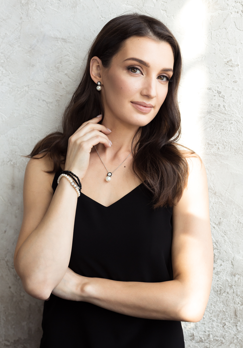 Sidabriniai auskarai su perlais ir cirkoniais