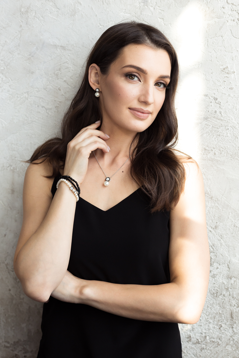 Sidabriniai auskarai su perlais ir cirkoniais