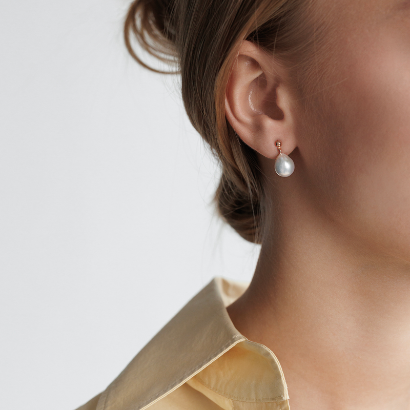 Paauksuoti sidabriniai auskarai su perlais