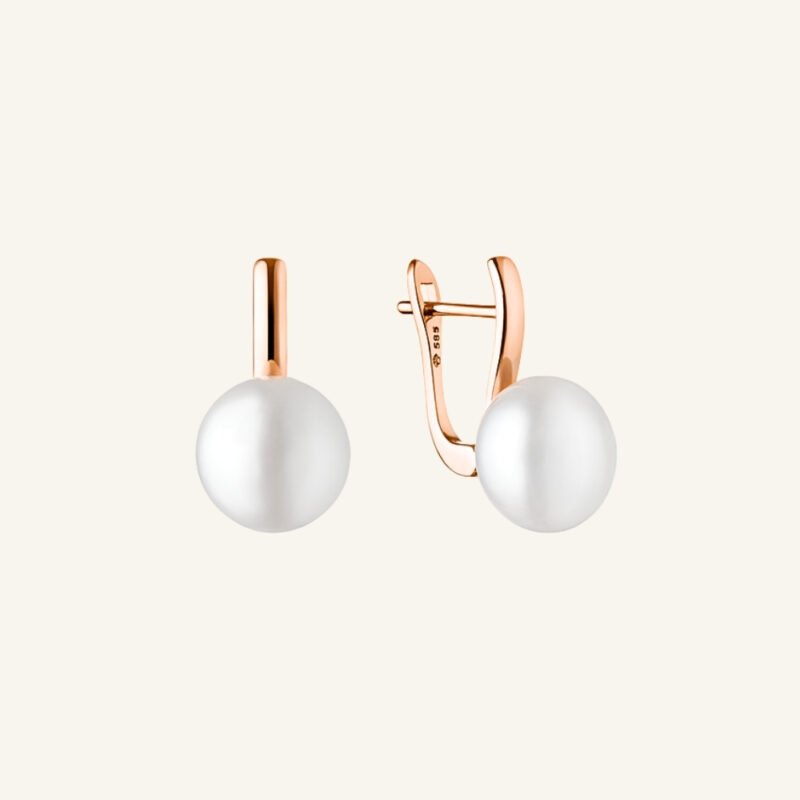 Auksiniai auskarai su perlais