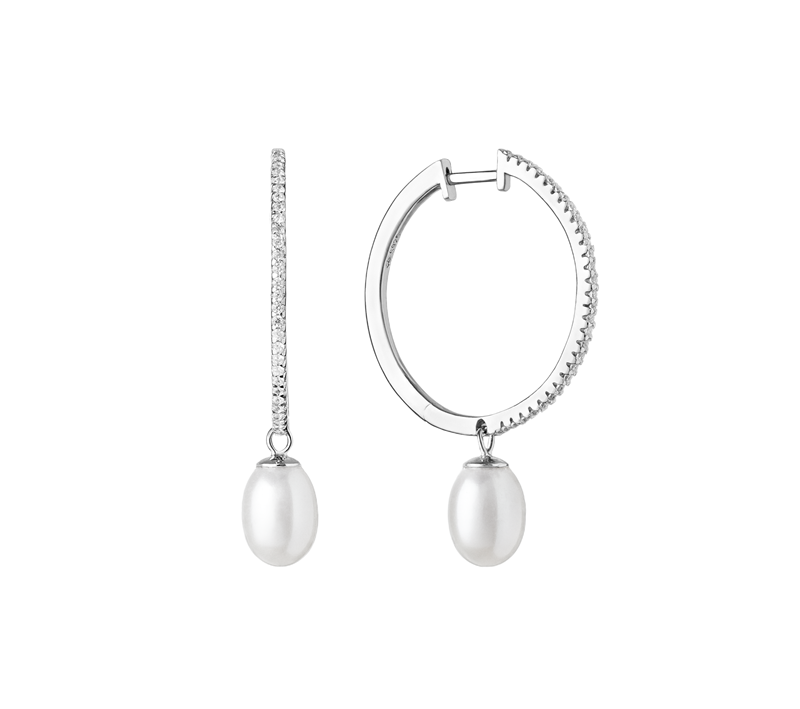 Sidabriniai auskarai su perlais ir cirkoniais