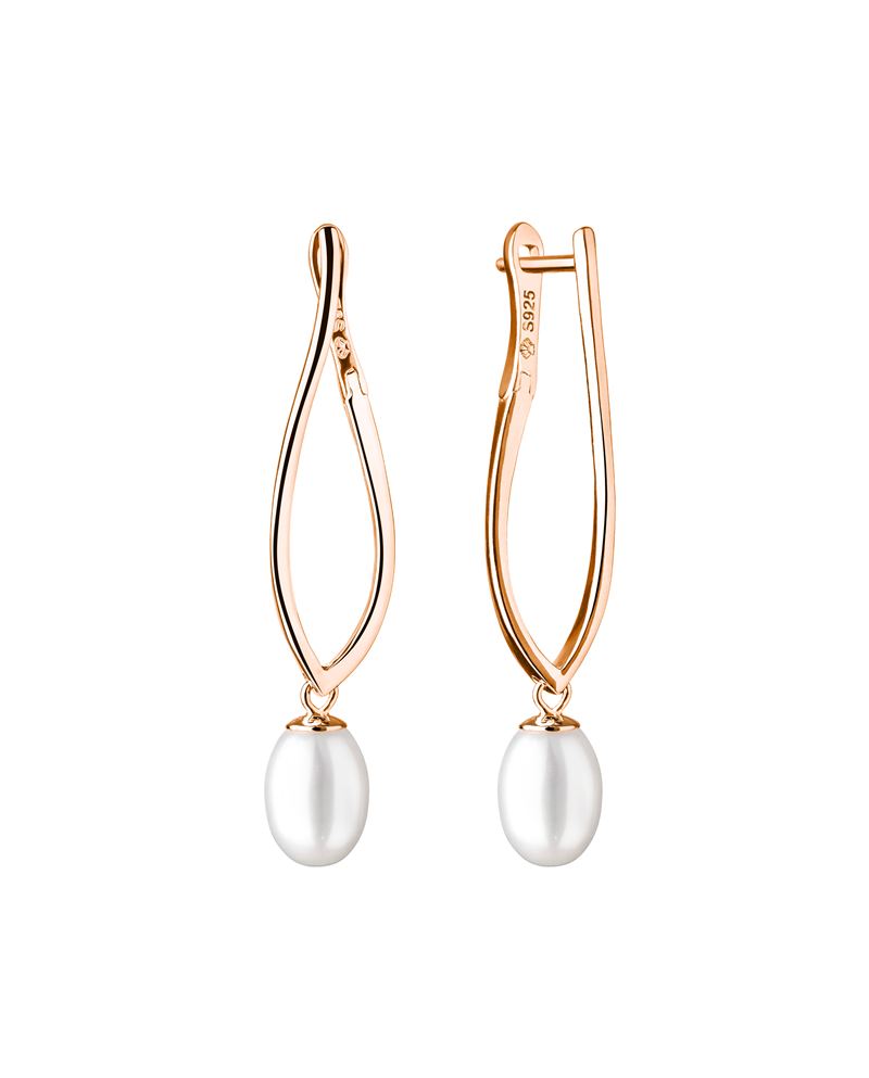 Paauksuoti sidabriniai auskarai su perlais