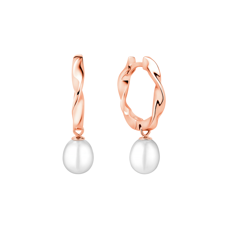 Paauksuoti sidabriniai auskarai su perlais