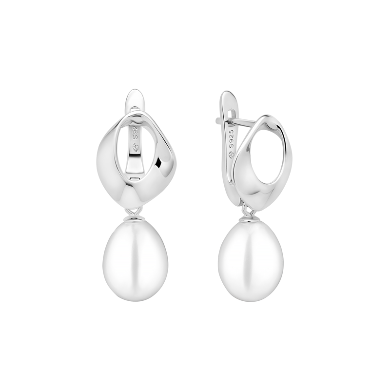 Sidabriniai auskarai su perlais