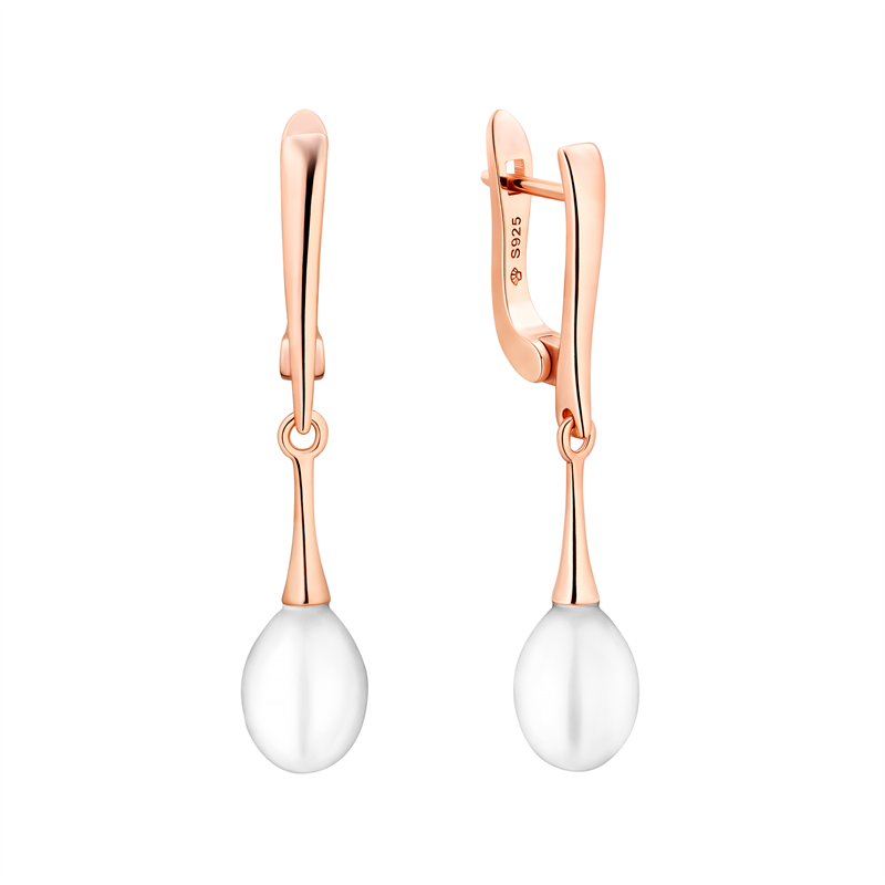 Paauksuoti sidabriniai auskarai su perlais