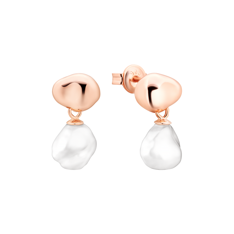 Paauksuoti sidabriniai auskarai su perlais