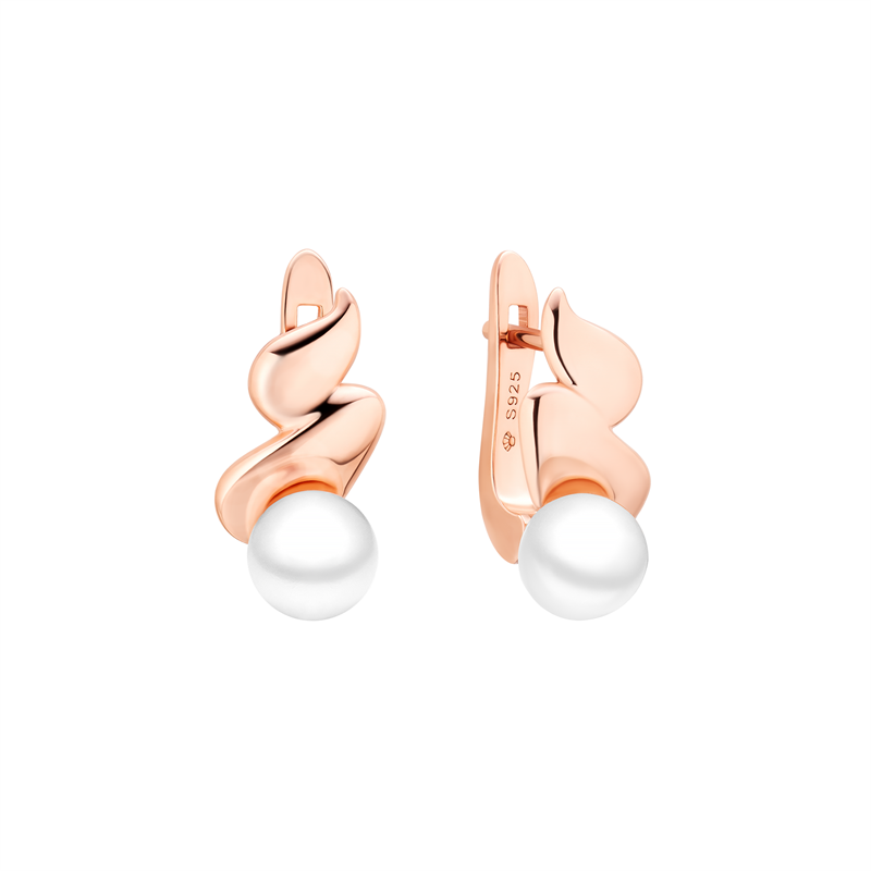 Paauksuoti sidabriniai auskarai su perlais