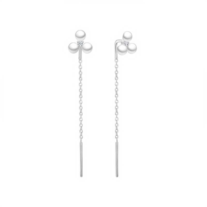 Sidabriniai auskarai su perlais