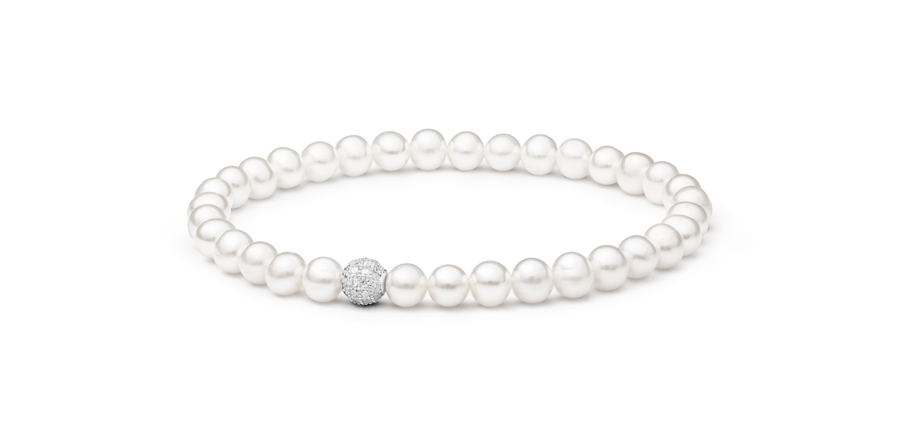 Perlų apyrankė su sidabru ir cirkoniais