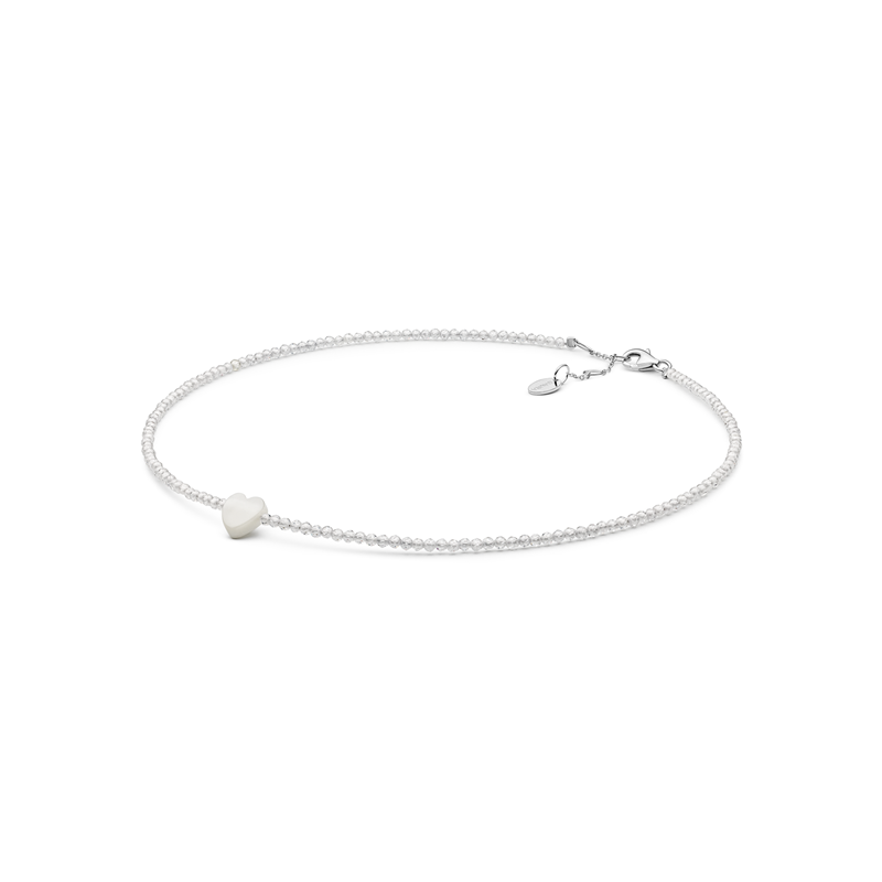 Cirkonių vėrinys su sidabru ir perlamutru