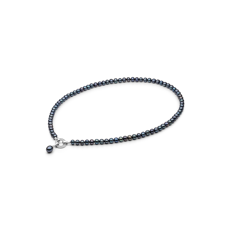 Perlų vėrinys su sidabru ir cirkoniais