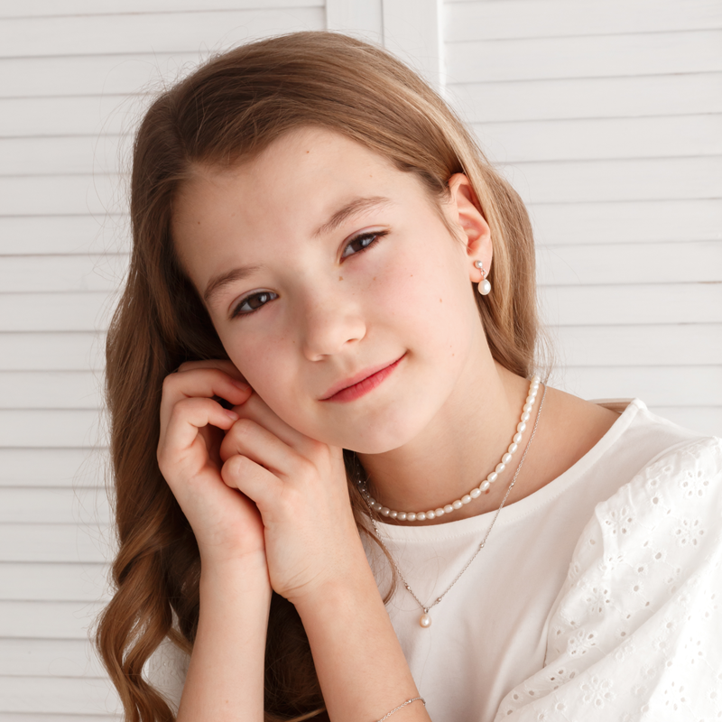 Sidabrinė grandinėlė su perlu