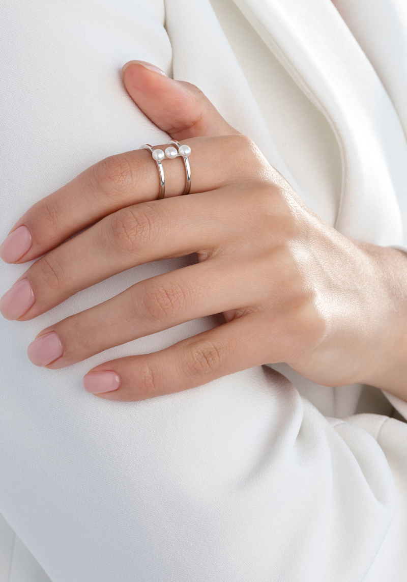 Sidabrinis žiedas su perlu