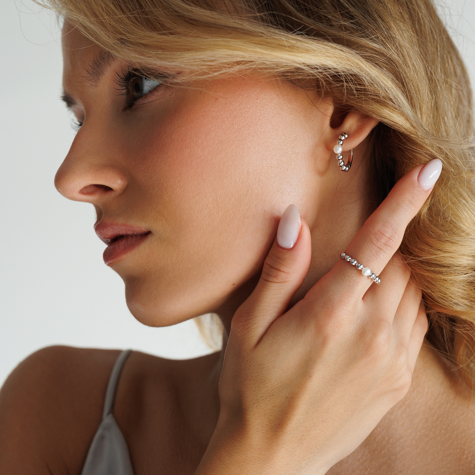 Sidabrinis žiedas su perlu