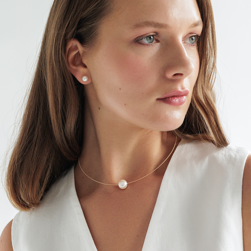 Auksinė grandinėlė su perlu