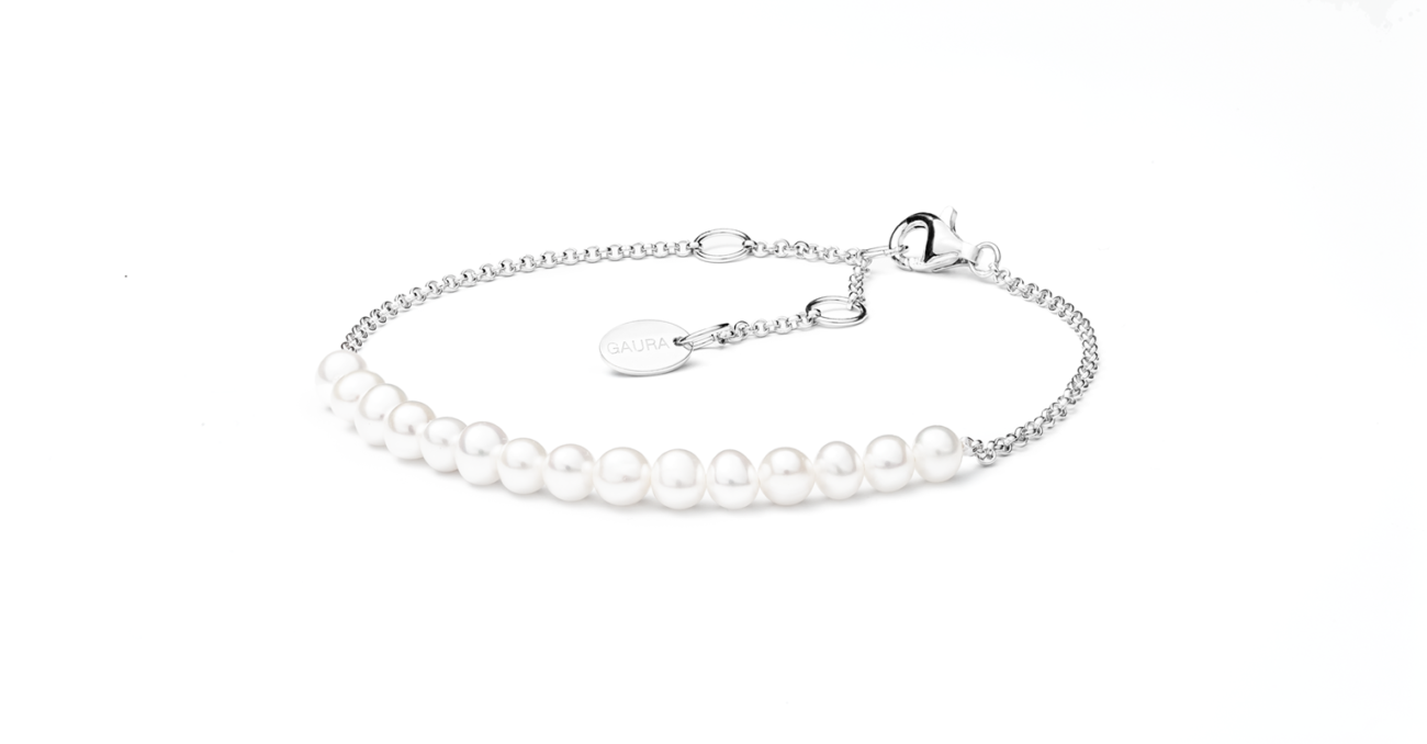 Perlų apyrankė su sidabru