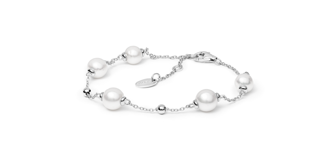 Perlų apyrankė su sidabru