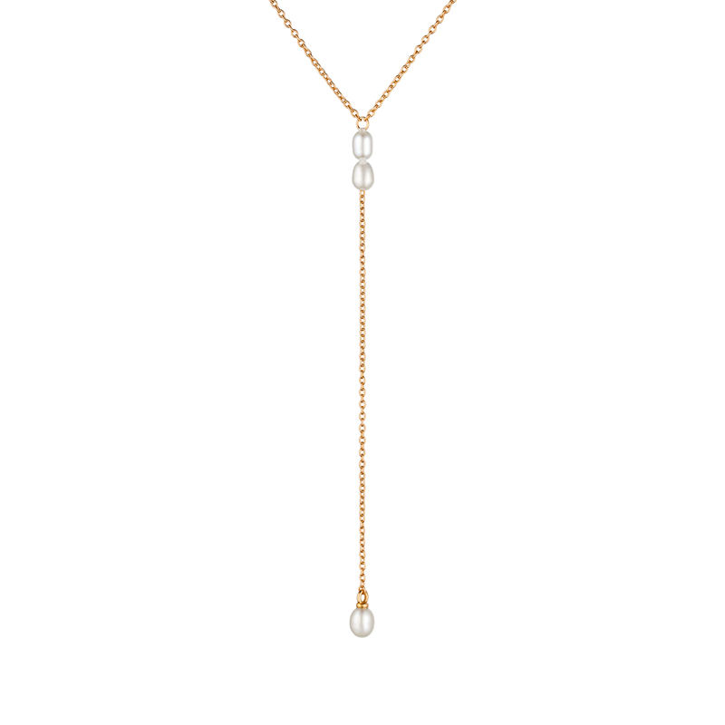 Paauksuota sidabrinė grandinėlė su perlais