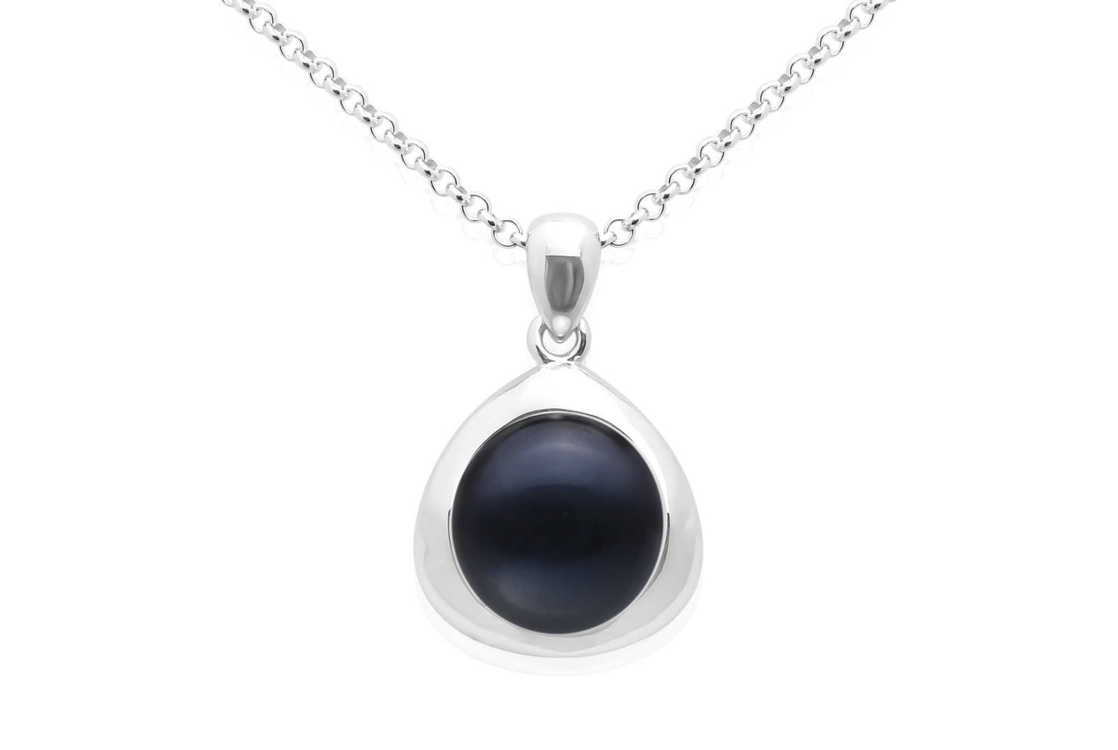 Sidabrinė grandinėlė su perlu SK16405P Juoda