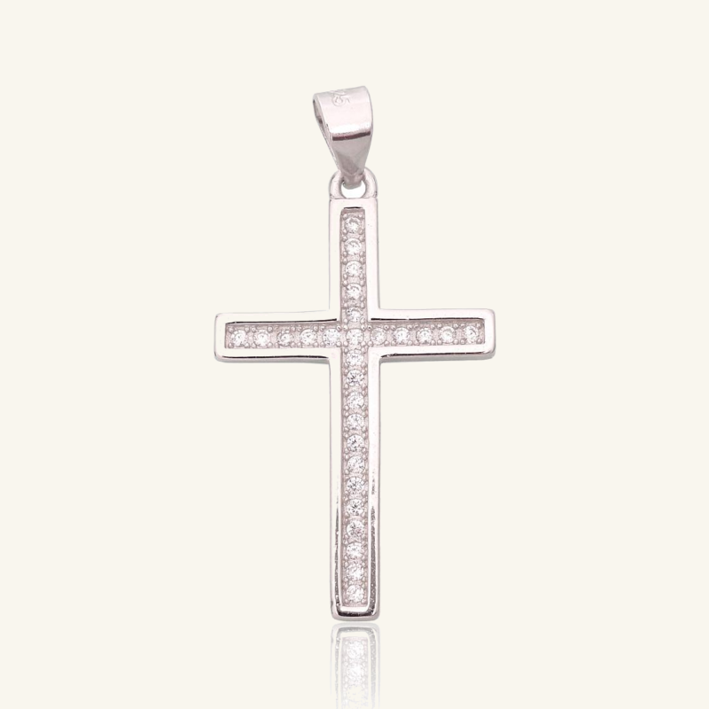 Sidabrinis kryželis su cirkoniais