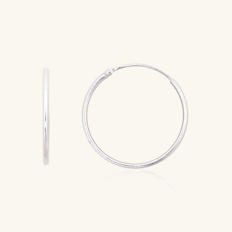 Sidabriniai auskarai rinkutės (22 mm)