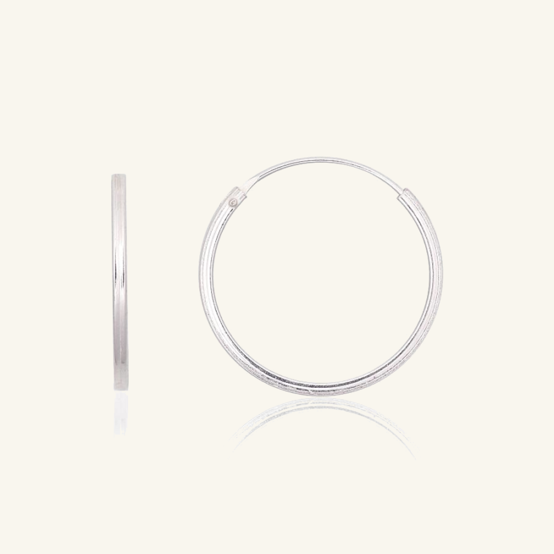 Sidabriniai auskarai rinkutės (18 mm)