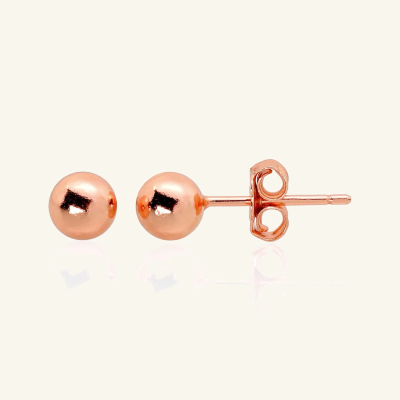 Auksuoti sidabriniai auskarai vinukai rutuliukai 5,1 mm